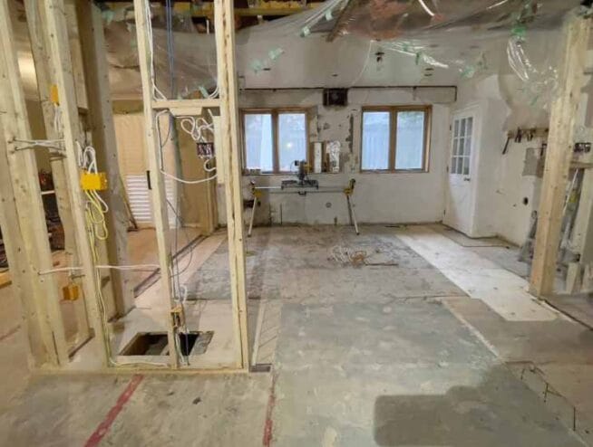 Professional demolition services by Razco Renovation in Richmond Hill - residential interior demolition with exposed framing