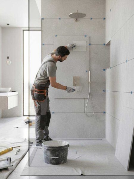 Richmond Hill bathroom tile installation — modern waterproof bathroom tiling by Razco